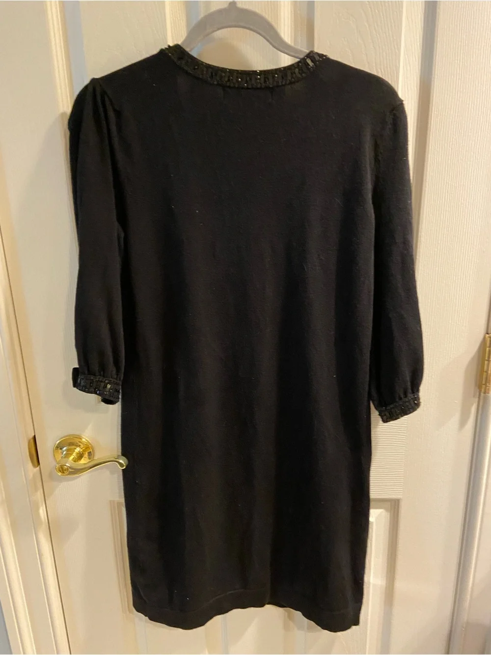 Michael Kors Beaded Keyhole Rayon Knit Dress 3/4 sleeve med